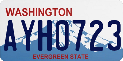 WA license plate AYH0723
