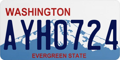 WA license plate AYH0724
