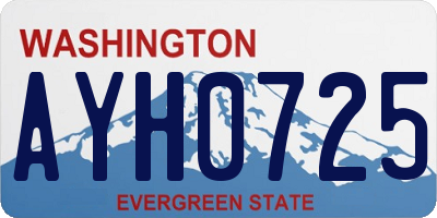 WA license plate AYH0725