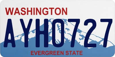 WA license plate AYH0727