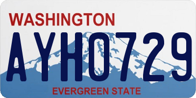 WA license plate AYH0729