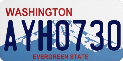 WA license plate AYH0730