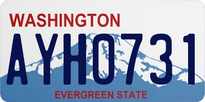 WA license plate AYH0731