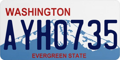 WA license plate AYH0735