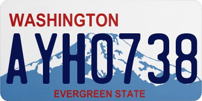 WA license plate AYH0738
