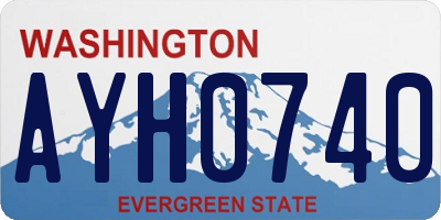 WA license plate AYH0740