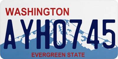 WA license plate AYH0745