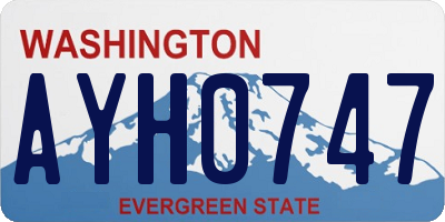 WA license plate AYH0747