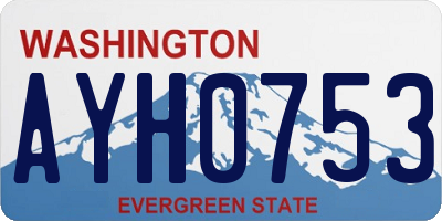 WA license plate AYH0753