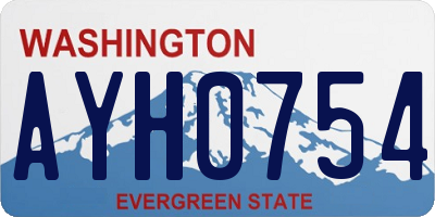 WA license plate AYH0754