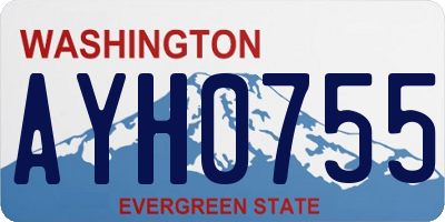 WA license plate AYH0755