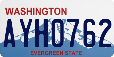 WA license plate AYH0762