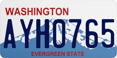 WA license plate AYH0765
