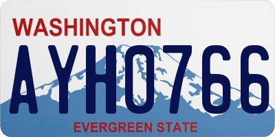 WA license plate AYH0766