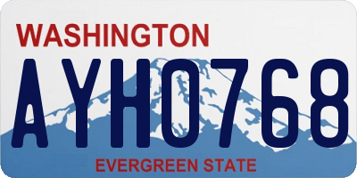 WA license plate AYH0768
