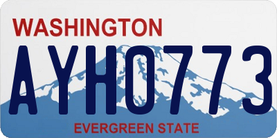 WA license plate AYH0773