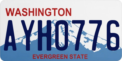 WA license plate AYH0776