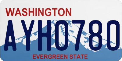 WA license plate AYH0780