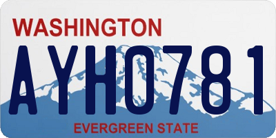 WA license plate AYH0781