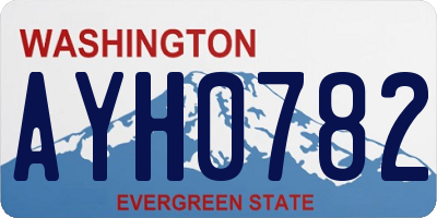 WA license plate AYH0782