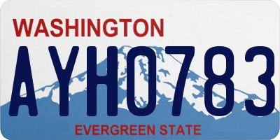 WA license plate AYH0783