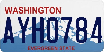 WA license plate AYH0784