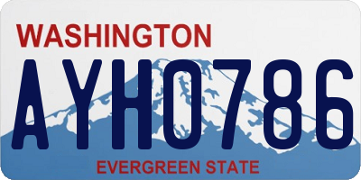 WA license plate AYH0786