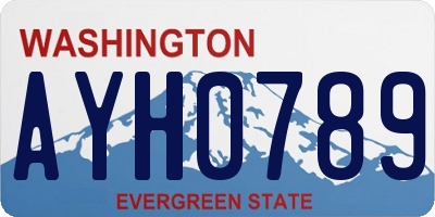 WA license plate AYH0789