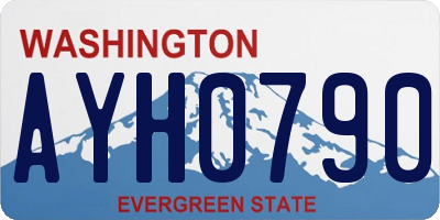 WA license plate AYH0790