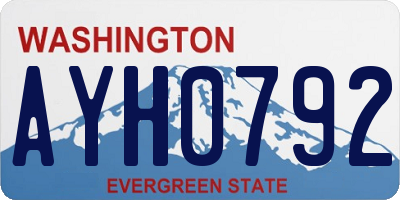 WA license plate AYH0792