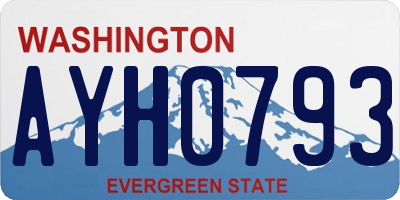 WA license plate AYH0793