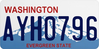 WA license plate AYH0796