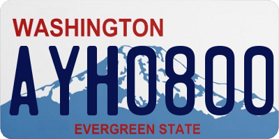 WA license plate AYH0800