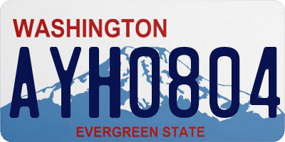 WA license plate AYH0804