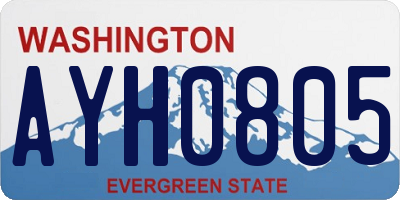 WA license plate AYH0805