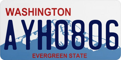 WA license plate AYH0806