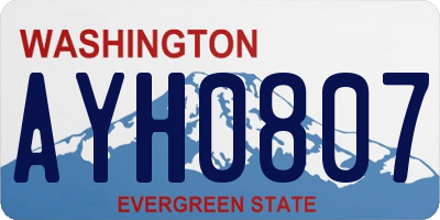 WA license plate AYH0807