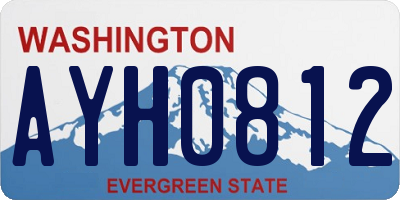 WA license plate AYH0812