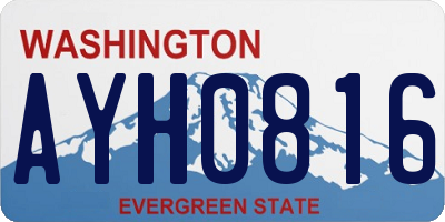WA license plate AYH0816
