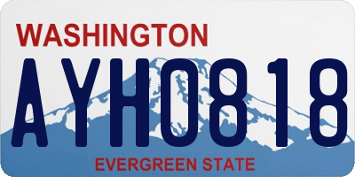 WA license plate AYH0818