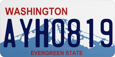 WA license plate AYH0819