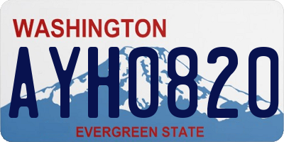 WA license plate AYH0820