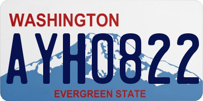WA license plate AYH0822