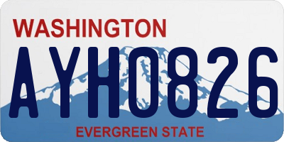 WA license plate AYH0826