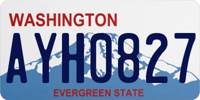 WA license plate AYH0827