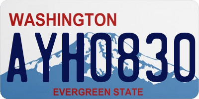 WA license plate AYH0830