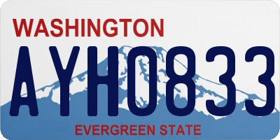 WA license plate AYH0833