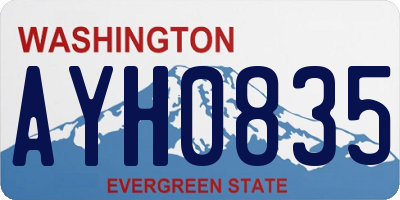 WA license plate AYH0835