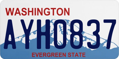 WA license plate AYH0837