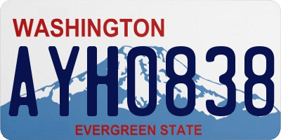WA license plate AYH0838
